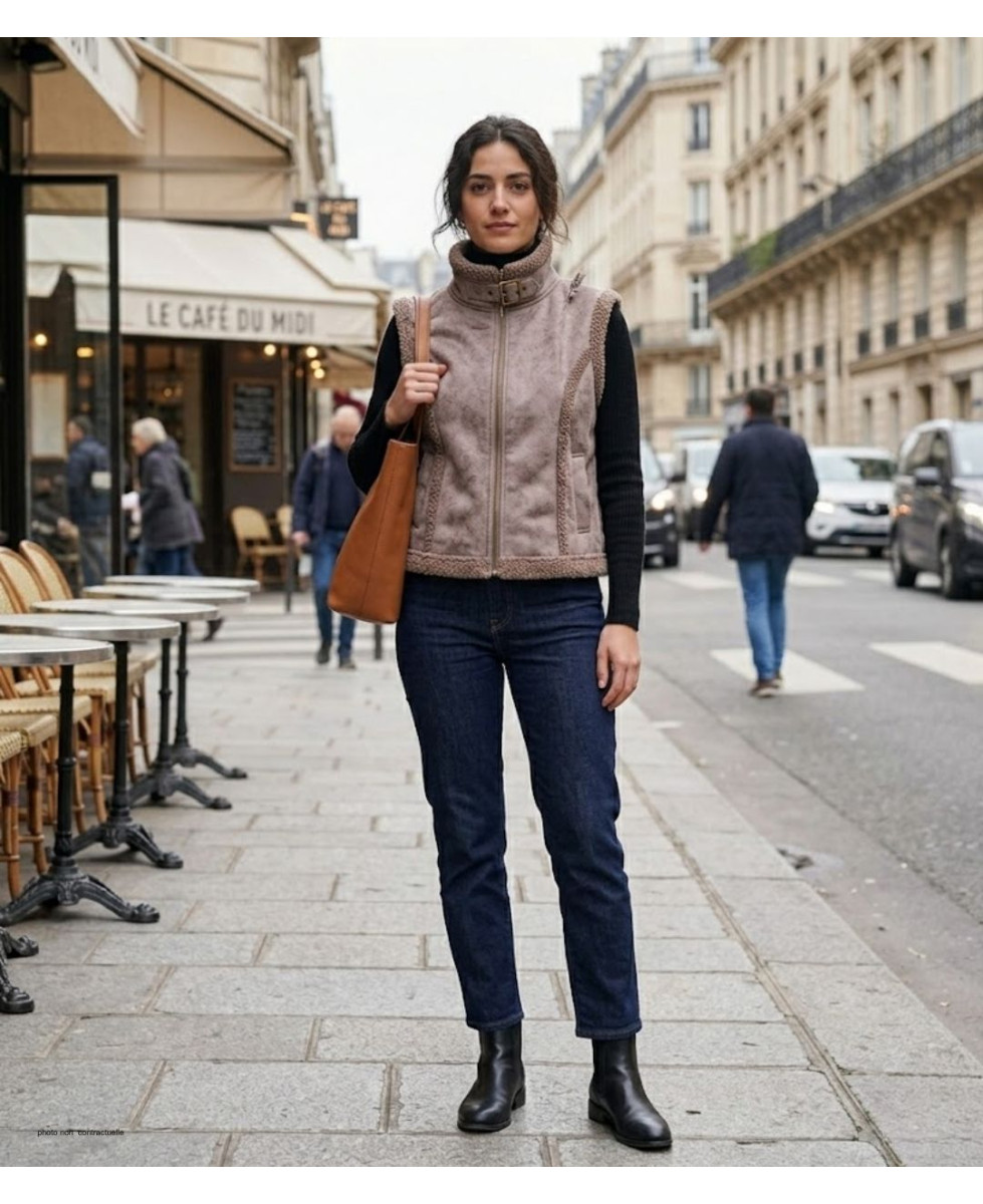 MAYFLOWER 828070U002 - Gilet Sans Manches Marron Suédine