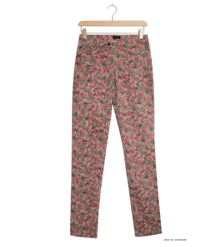 MAYFLOWER BELINDA2O - Pantalon Stretch Imprimé Fleuri Orange