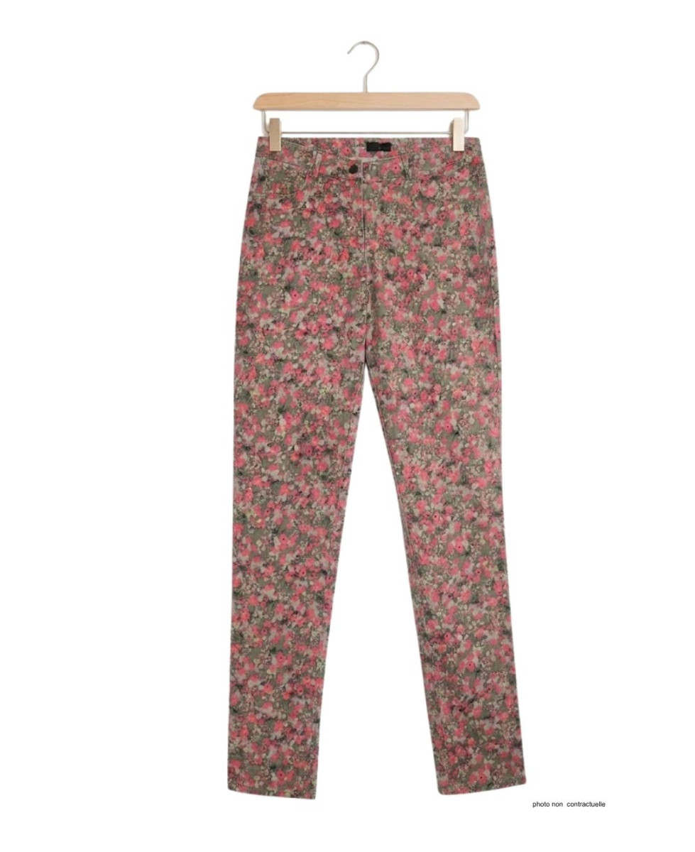 MAYFLOWER BELINDA2O - Pantalon Stretch Imprimé Fleuri Orange