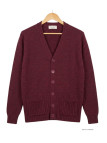 MAYFLOWER DERBY1B - Gilet Boutonné Bordeaux Laine et Douceur