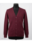 MAYFLOWER DERBY1B - Gilet Boutonné Bordeaux Laine et Douceur