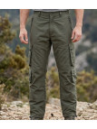 Pantalon cargo homme doublé thermique MAYFLOWER modèle E0166K coloris vert kaki avec poches cargo.
