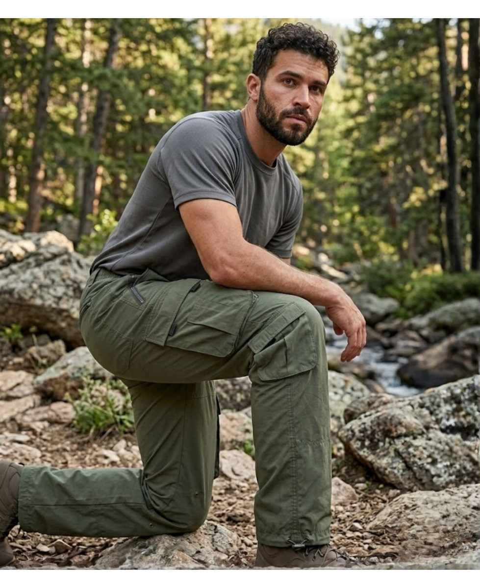 MAYFLOWER E0166K - Pantalon Cargo Doublé Homme Kaki Chaud