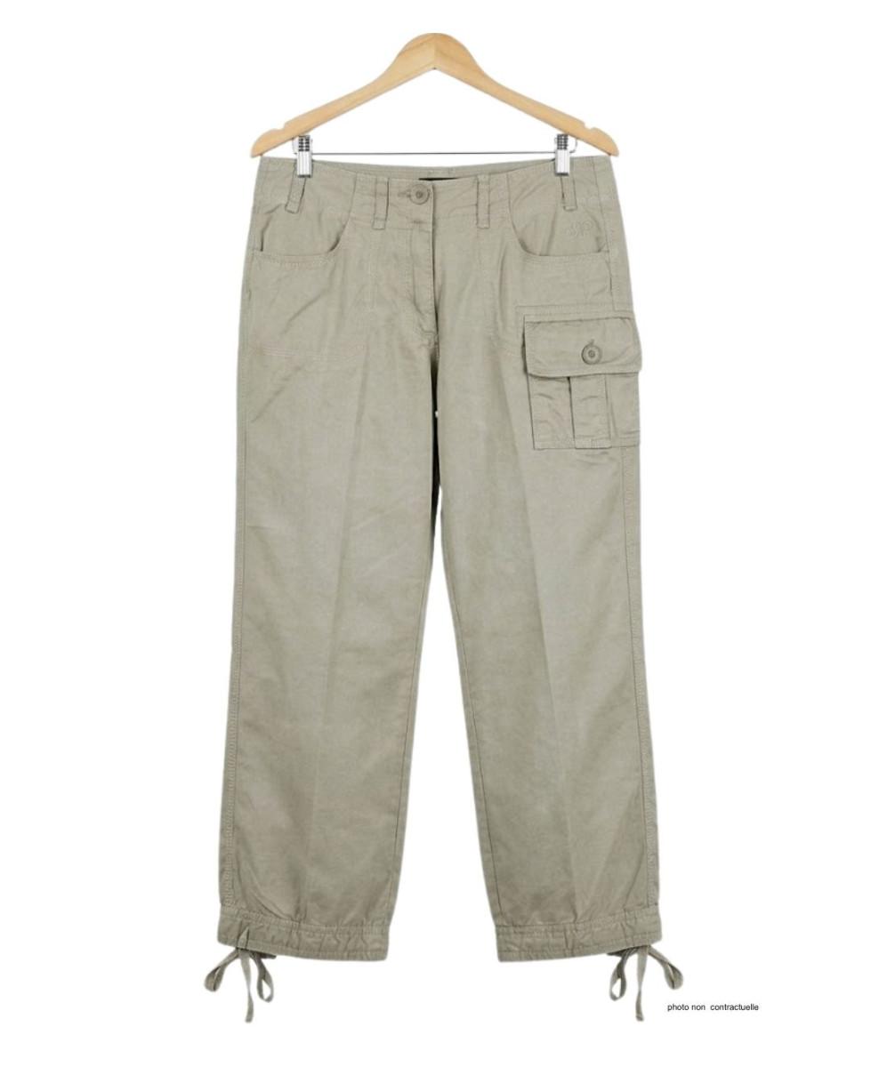 MAYFLOWER ECLAT1B - Pantacourt Femme 100% Coton Beige