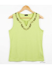 MAYFLOWER PF062V - Débardeur Femme Vert 100% Coton Confort