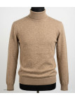 Pull Col Roulé Homme MAYFLOWER RH037S - Beige Sable - Coton Mélangé