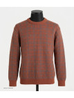 MAYFLOWER RH077T - Pull Jacquard 30% Laine Orange Tomette & Acier