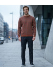 MAYFLOWER RH077T - Pull Jacquard 30% Laine Orange Tomette & Acier