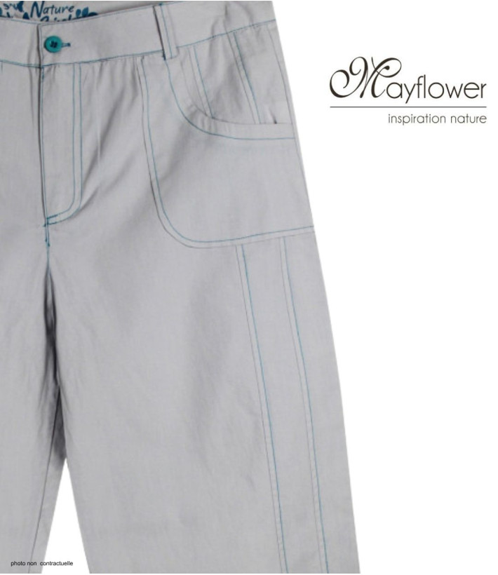 MAYFLOWER SE1094M - Pantacourt Femme 100% Coton Mauve / Violet