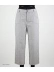 MAYFLOWER SE1094R - Pantacourt Gris Perle & Surpiqûres Rose Vif