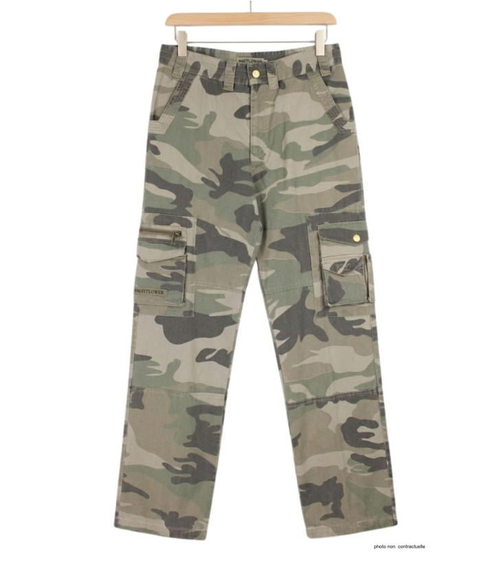 MAYFLOWER SE9020C - Pantalon Cargo Homme Camouflage 100% Coton