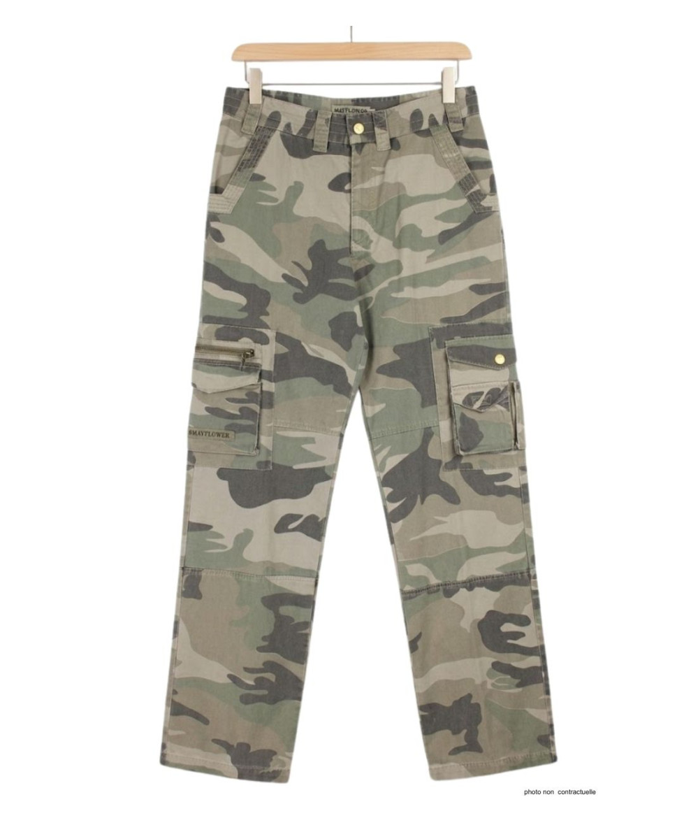 MAYFLOWER SE9020C - Pantalon Cargo Homme Camouflage 100% Coton