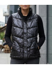 Gilet sans manches matelassé femme noir MAYFLOWER modèle SH1096N avec zip et poches zippées.