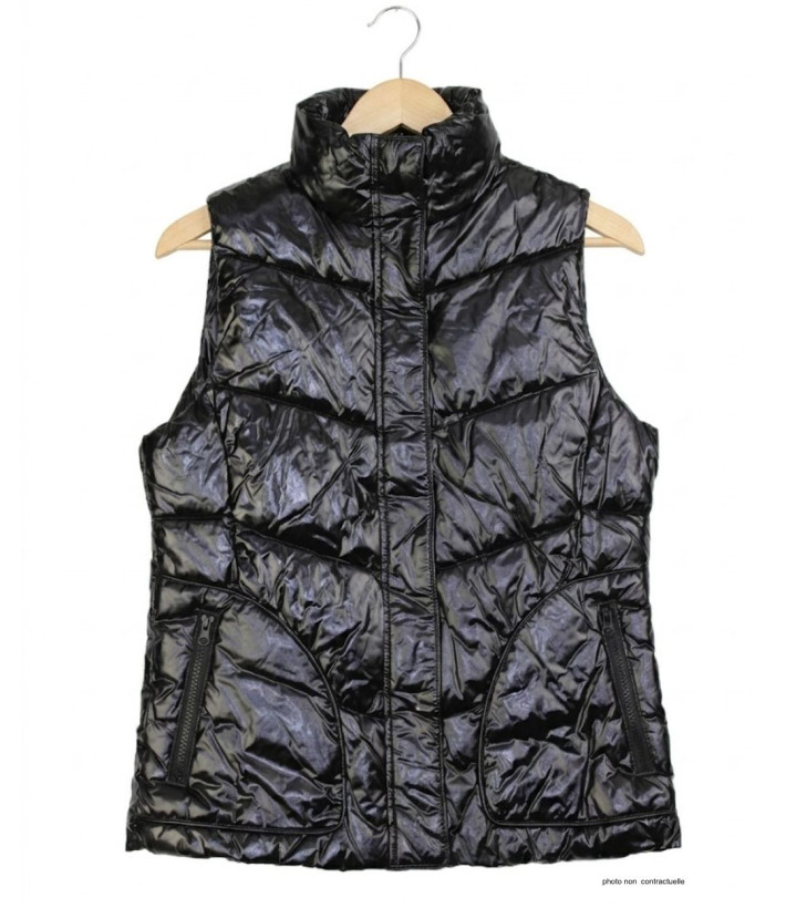 MAYFLOWER SH1096N - Gilet Sans Manches Matelassé Noir Femme