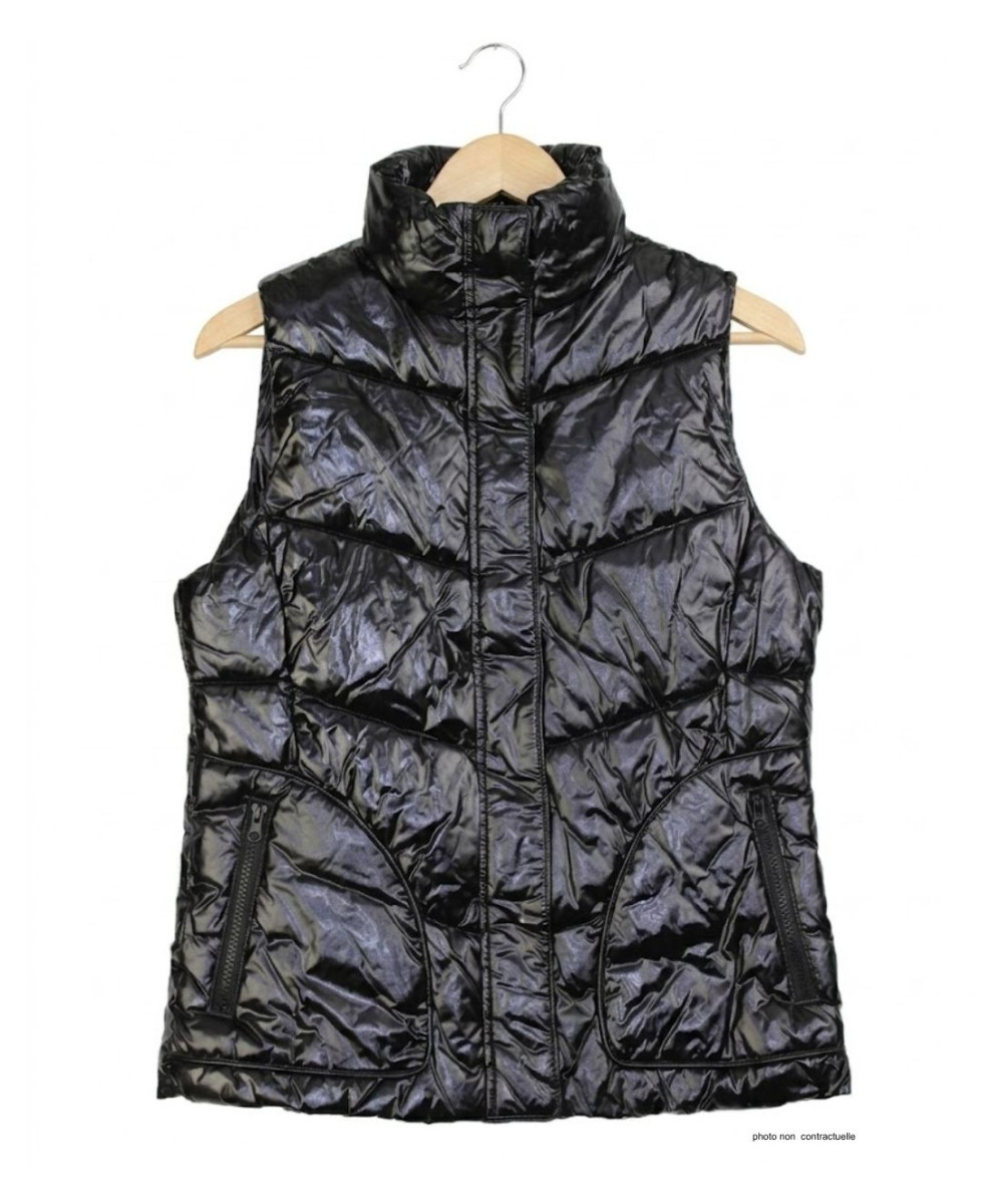 MAYFLOWER SH1096N - Gilet Sans Manches Matelassé Noir Femme