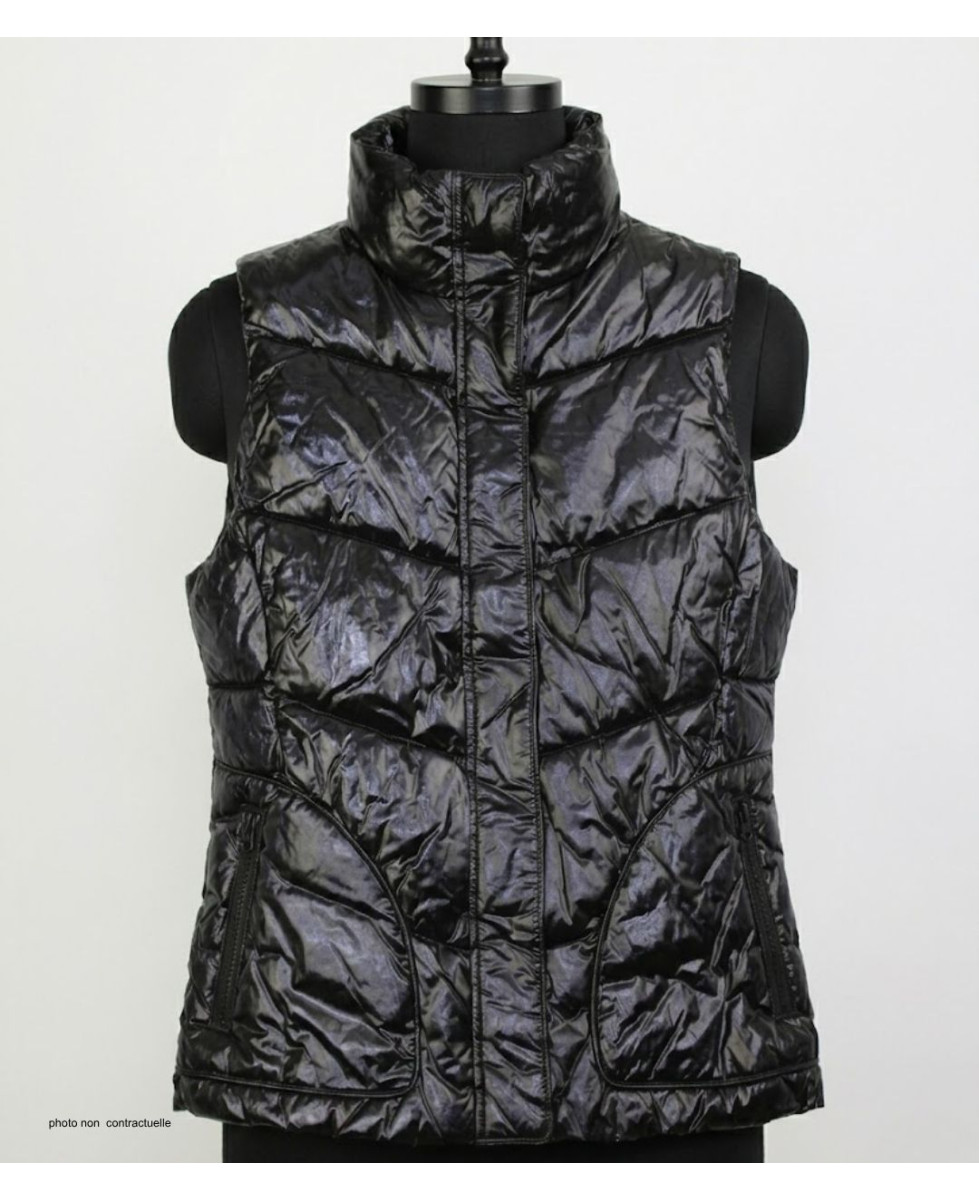 MAYFLOWER SH1096N - Gilet Sans Manches Matelassé Noir Femme