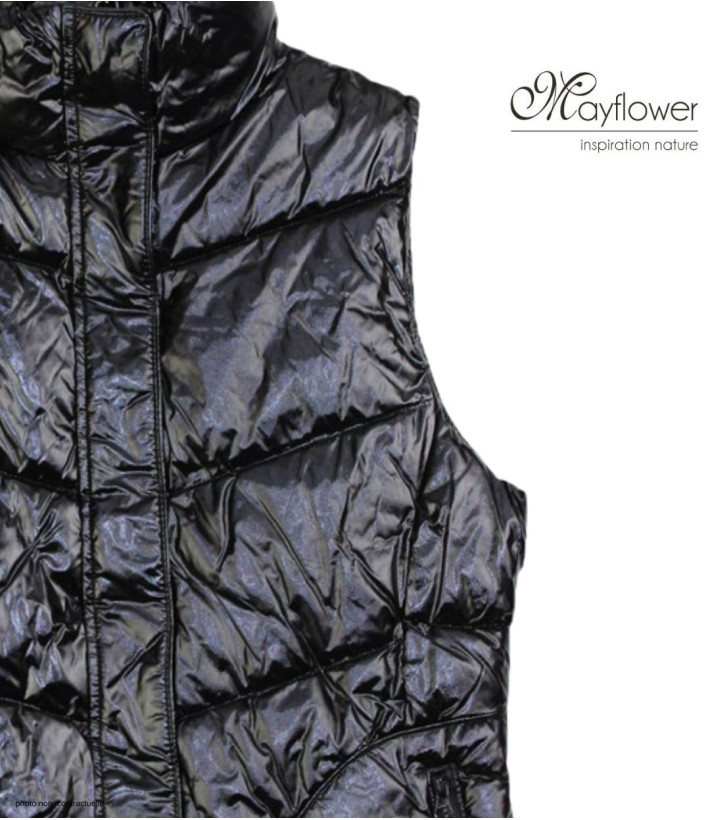 MAYFLOWER SH1096N - Gilet Sans Manches Matelassé Noir Femme