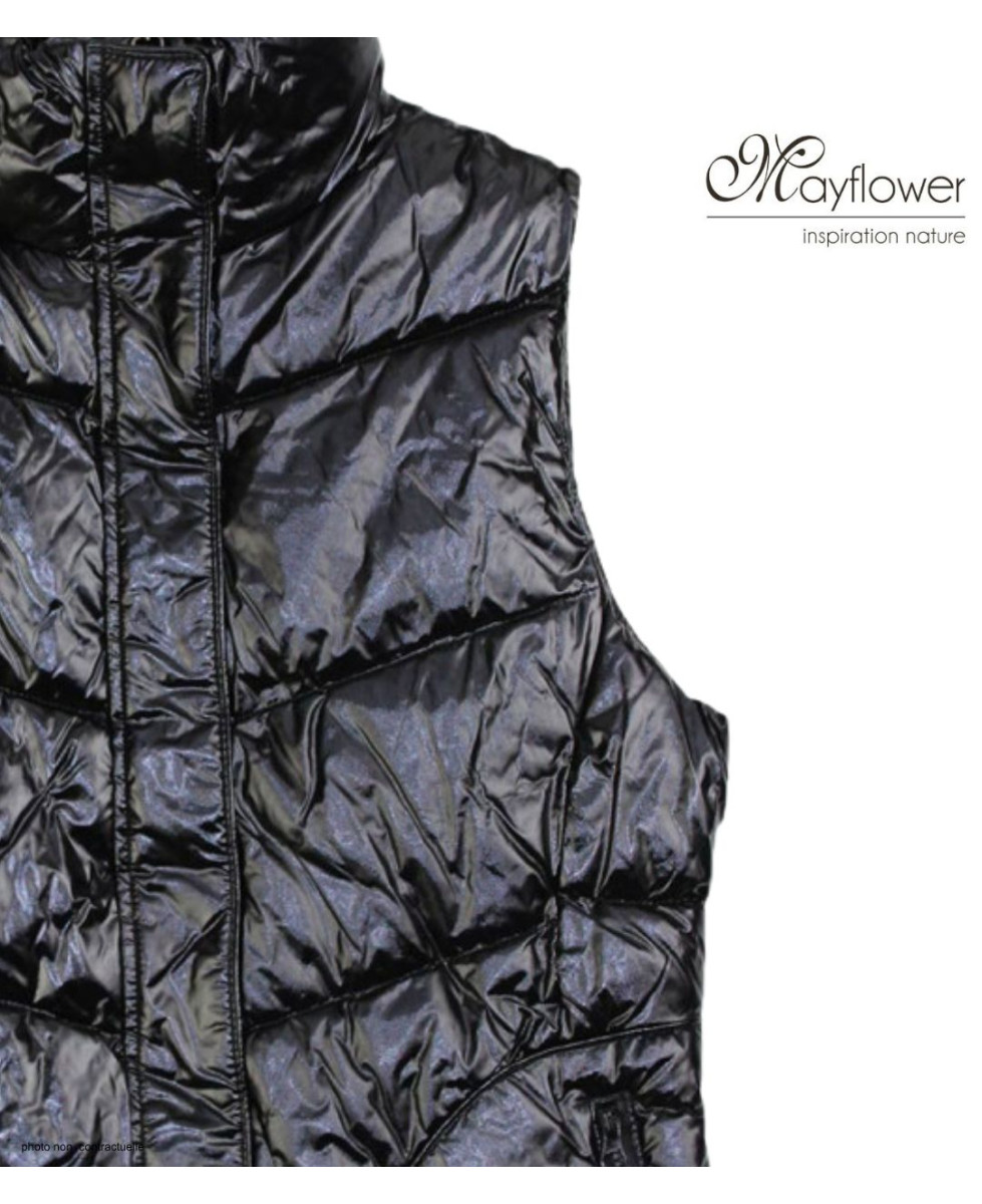 MAYFLOWER SH1096N - Gilet Sans Manches Matelassé Noir Femme