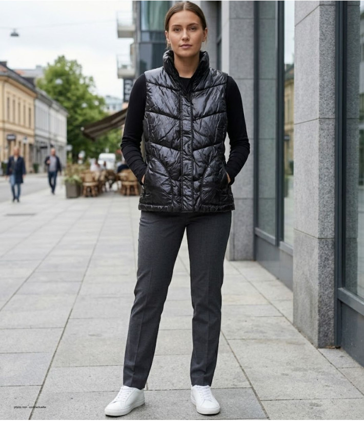 MAYFLOWER SH1096N - Gilet Sans Manches Matelassé Noir Femme