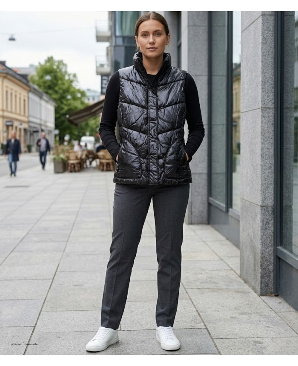 MAYFLOWER SH1096N - Gilet Sans Manches Matelassé Noir Femme