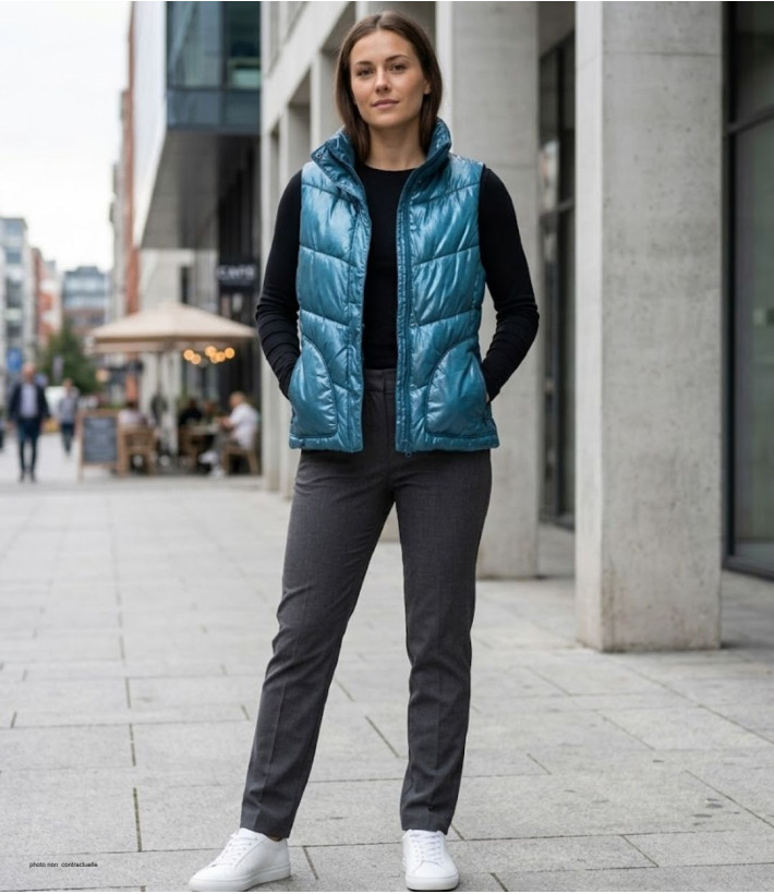 MAYFLOWER SH1096T - Gilet Sans Manches Bleu Turquoise Femme