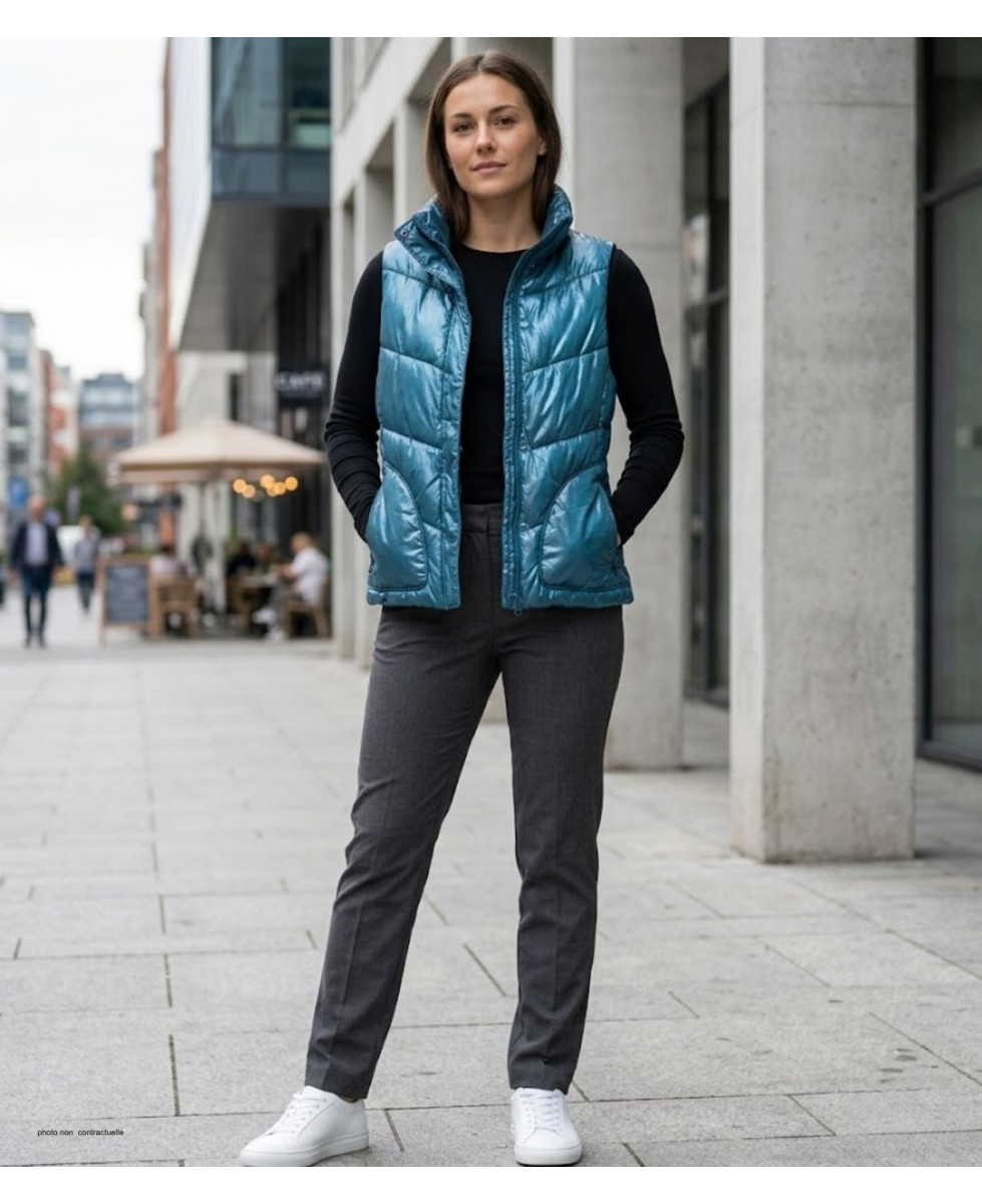 MAYFLOWER SH1096T - Gilet Sans Manches Bleu Turquoise Femme