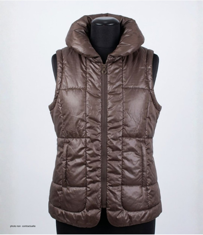 MAYFLOWER STAR1C - Gilet Sans Manches Matelassé Chocolat Femme