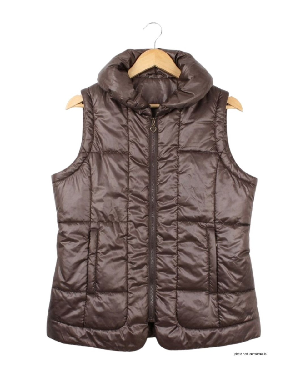 MAYFLOWER STAR1C - Gilet Sans Manches Matelassé Chocolat Femme