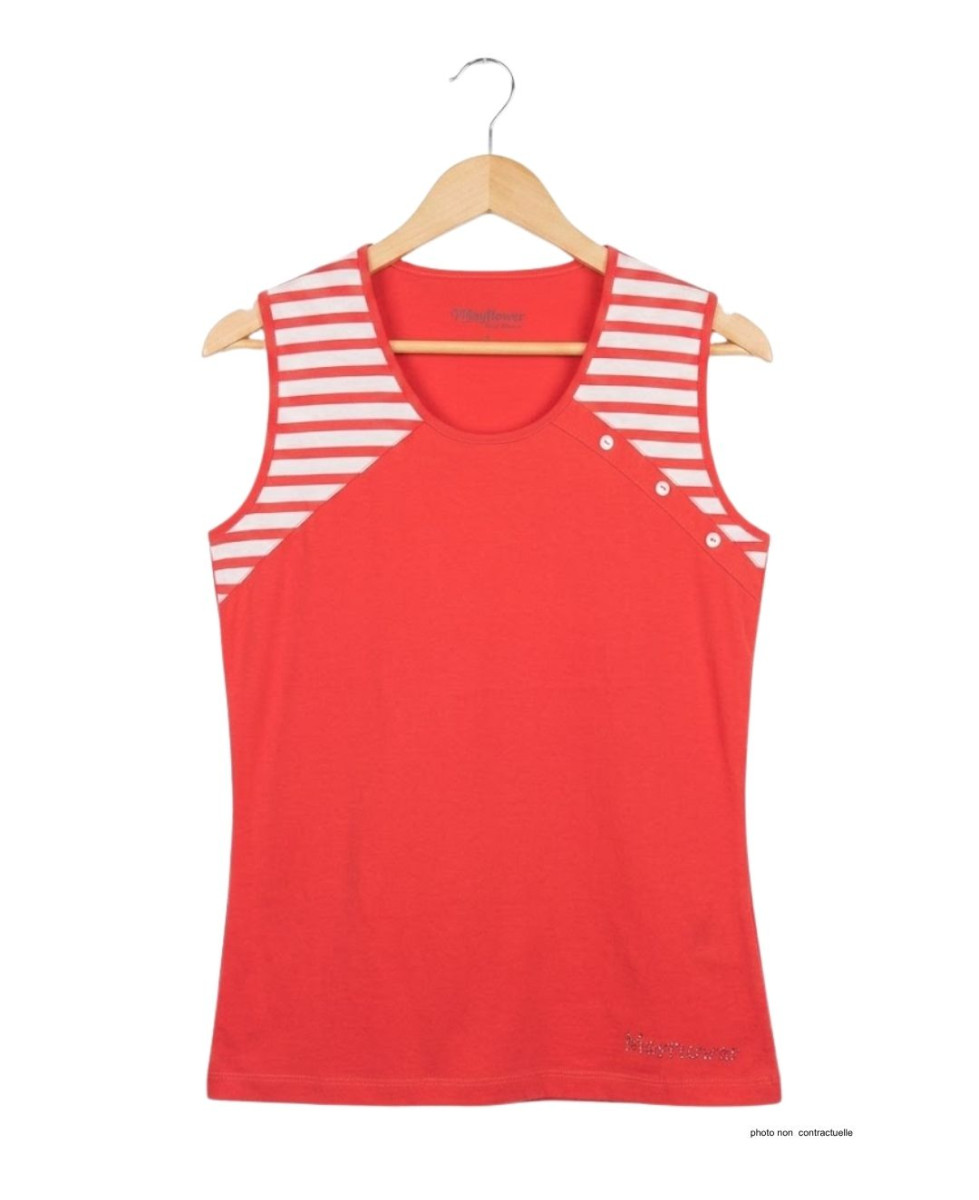 Tee-shirt sans manches Luxury Sport TF192C - 100% Coton Corail