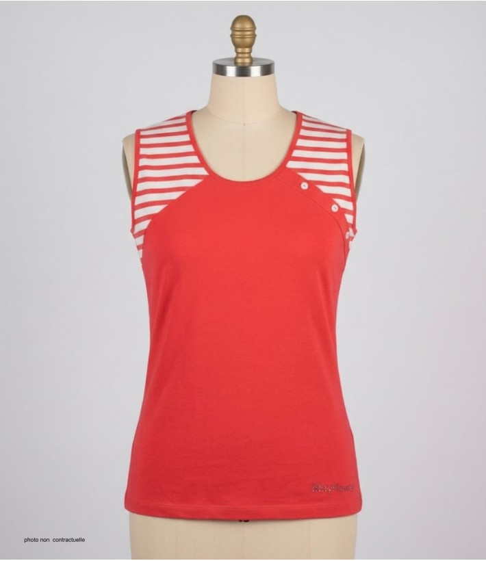 Tee-shirt sans manches Luxury Sport TF192C - 100% Coton Corail