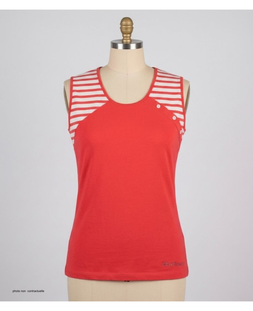 Tee-shirt sans manches Luxury Sport TF192C - 100% Coton Corail