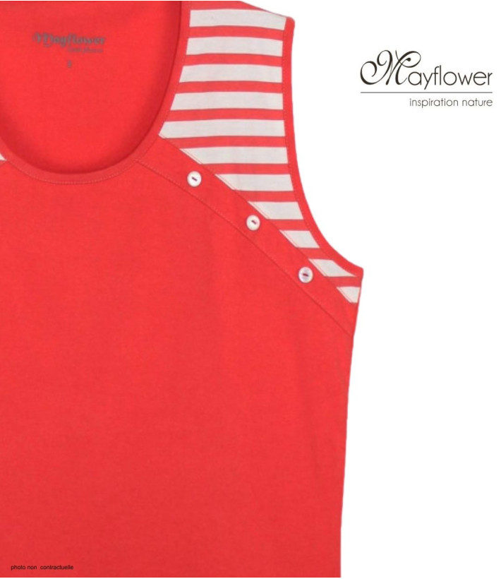 Tee-shirt sans manches Luxury Sport TF192C - 100% Coton Corail