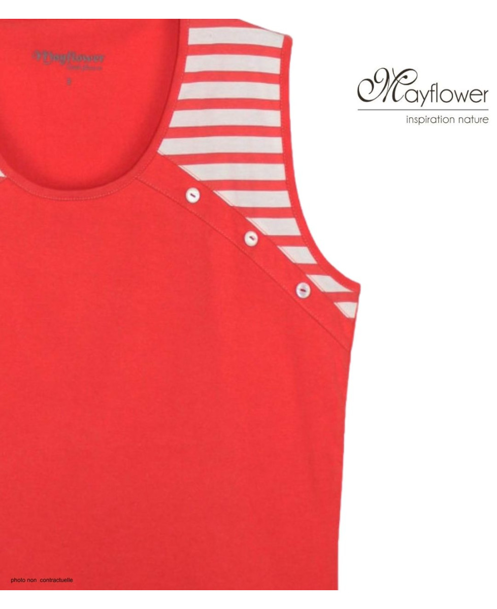 Tee-shirt sans manches Luxury Sport TF192C - 100% Coton Corail