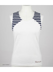 Tee-shirt sans manches TF192E Mode Directe - Coton Beige & Marine