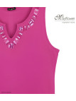 Débardeur femme MAYFLOWER REFAT - Coton Fushia & Strass