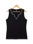 Débardeur femme MAYFLOWER REFAT - Coton Noir & Strass