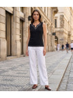 Débardeur femme MAYFLOWER REFAT - Coton Noir & Strass