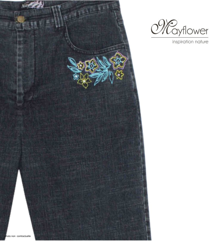 MAYFLOWER SE1103 : Pantacourt Stone Washed Stretch Confort