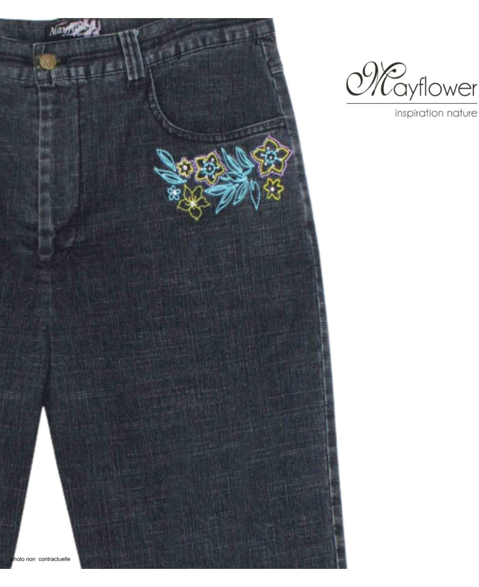 MAYFLOWER SE1103 : Pantacourt Stone Washed Stretch Confort