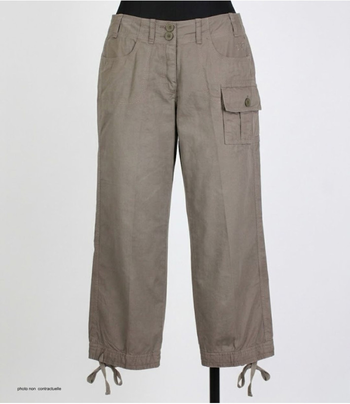 MAYFLOWER ECLAT2T - Pantacourt Détente 100% Coton Taupe