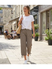 MAYFLOWER ECLAT2T - Pantacourt Détente 100% Coton Taupe