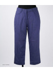 MAYFLOWER MAJORCA2 - Pantacourt 100% Lin Bleu Indigo