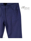 MAYFLOWER MAJORCA2 - Pantacourt 100% Lin Bleu Indigo