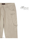 MAYFLOWER MANDICA1 - Pantacourt 100% Coton Beige Multi-poches