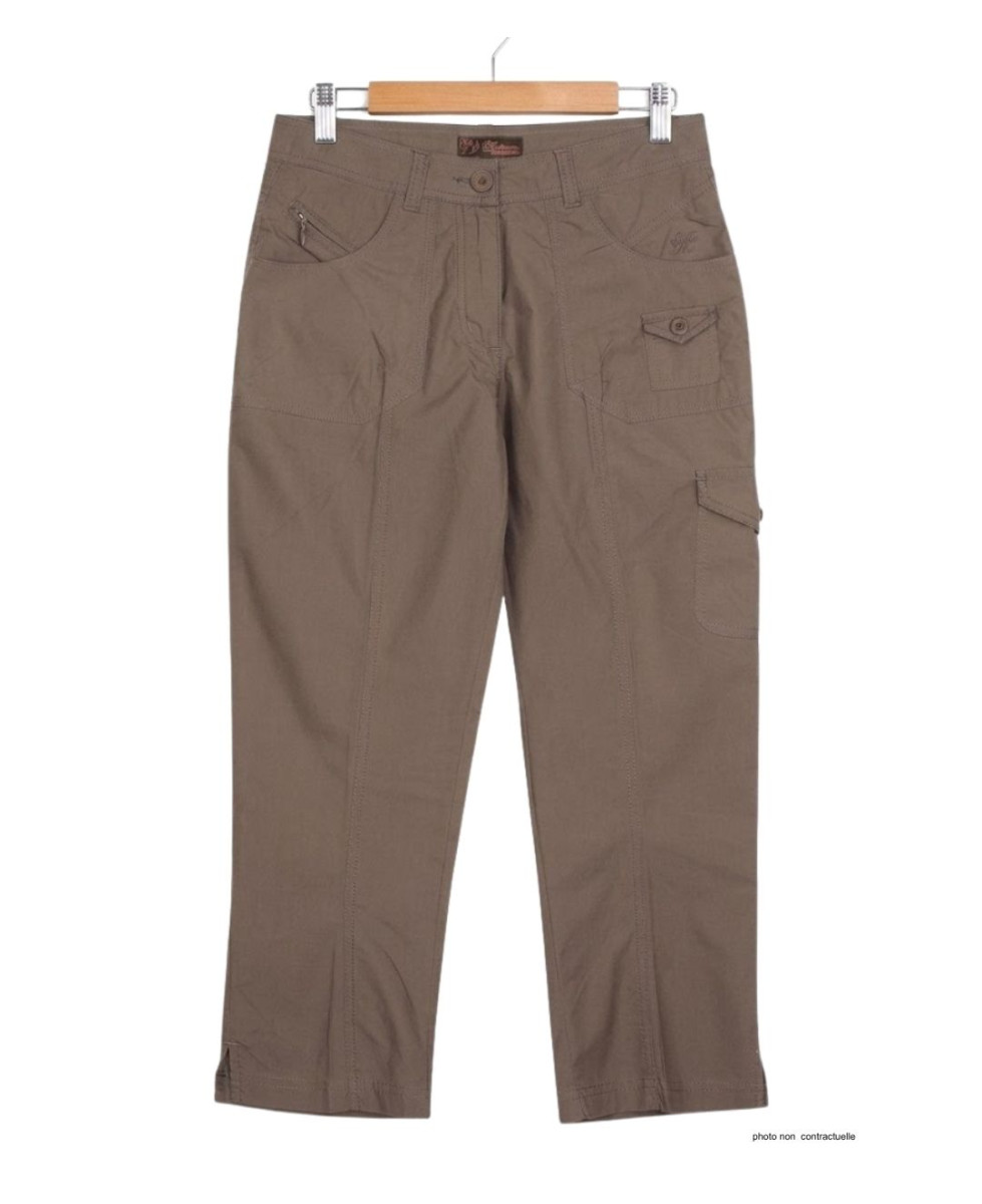 MAYFLOWER MANDICA2 - Pantacourt 100% Coton Marron Noisette