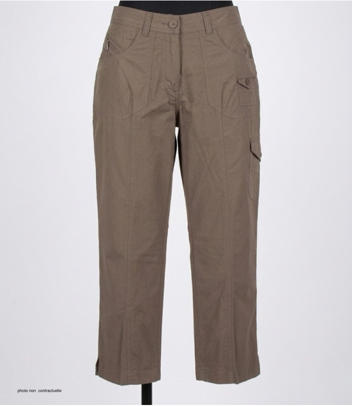 MAYFLOWER MANDICA2 - Pantacourt 100% Coton Marron Noisette