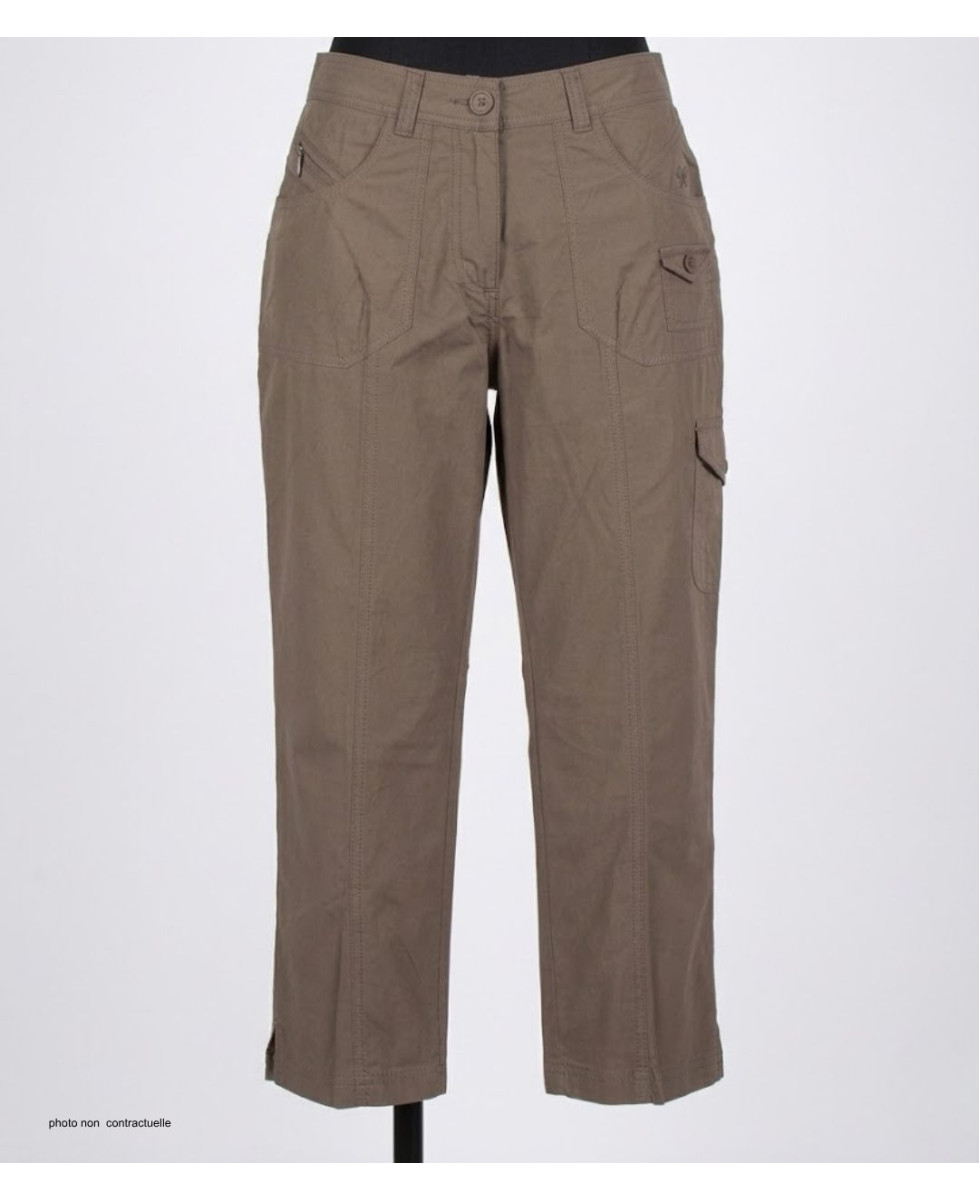 MAYFLOWER MANDICA2 - Pantacourt 100% Coton Marron Noisette