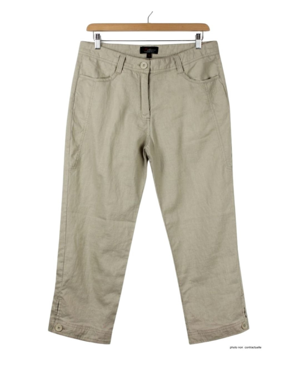 MAYFLOWER MANTA1 - Pantalon 100% Lin Beige Détente