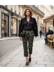 MAYFLOWER MELBA1 - Pantacourt Femme Coton Camouflage Kaki