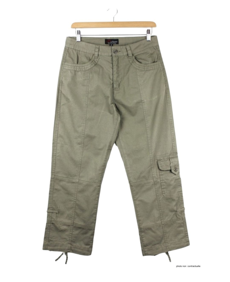 Pantacourt détente Femme MELINDA1 MAYFLOWER Kaki 100% Coton